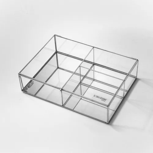 2021 Top  Designs Silver Lid 3 Compartment Six Mirror Jewelry Standy Box Style Elegance Of Glass Jewelry Box Free Shipping Fast