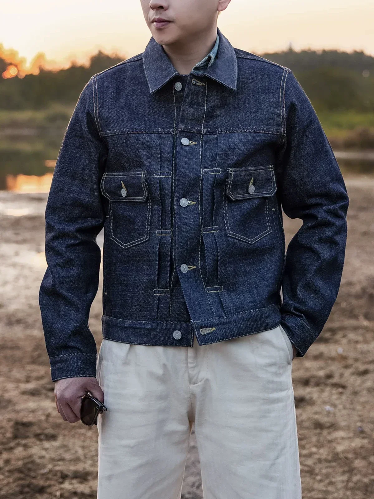 

Red Tornado Type II 14oz Selvedge Denim Trucker Jacket Heritage Style Men's Jean Loose Outerwear