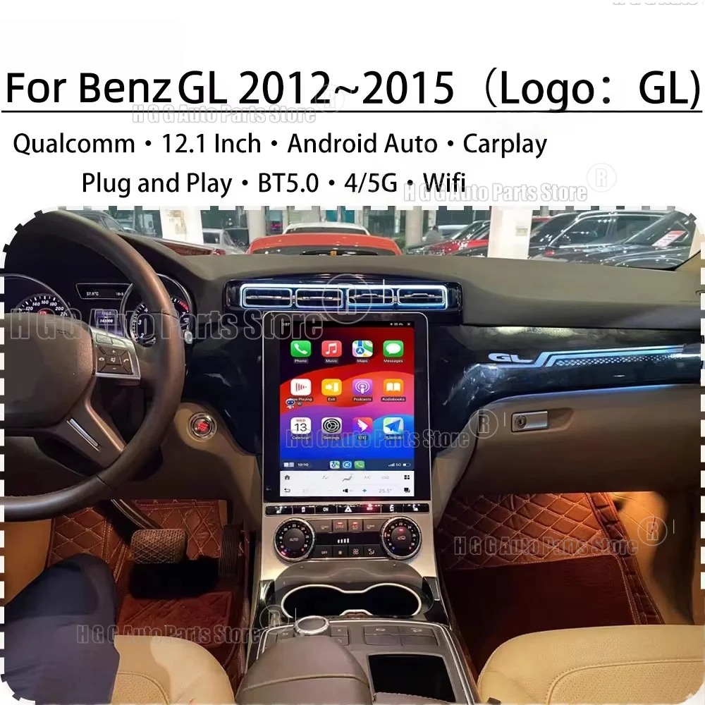 

Radio QLED Screen For Mercedes Benz ML GL 2012-2015 Car Android Carplay GPS Navigation Ambient Light Stereo Multimedia Player