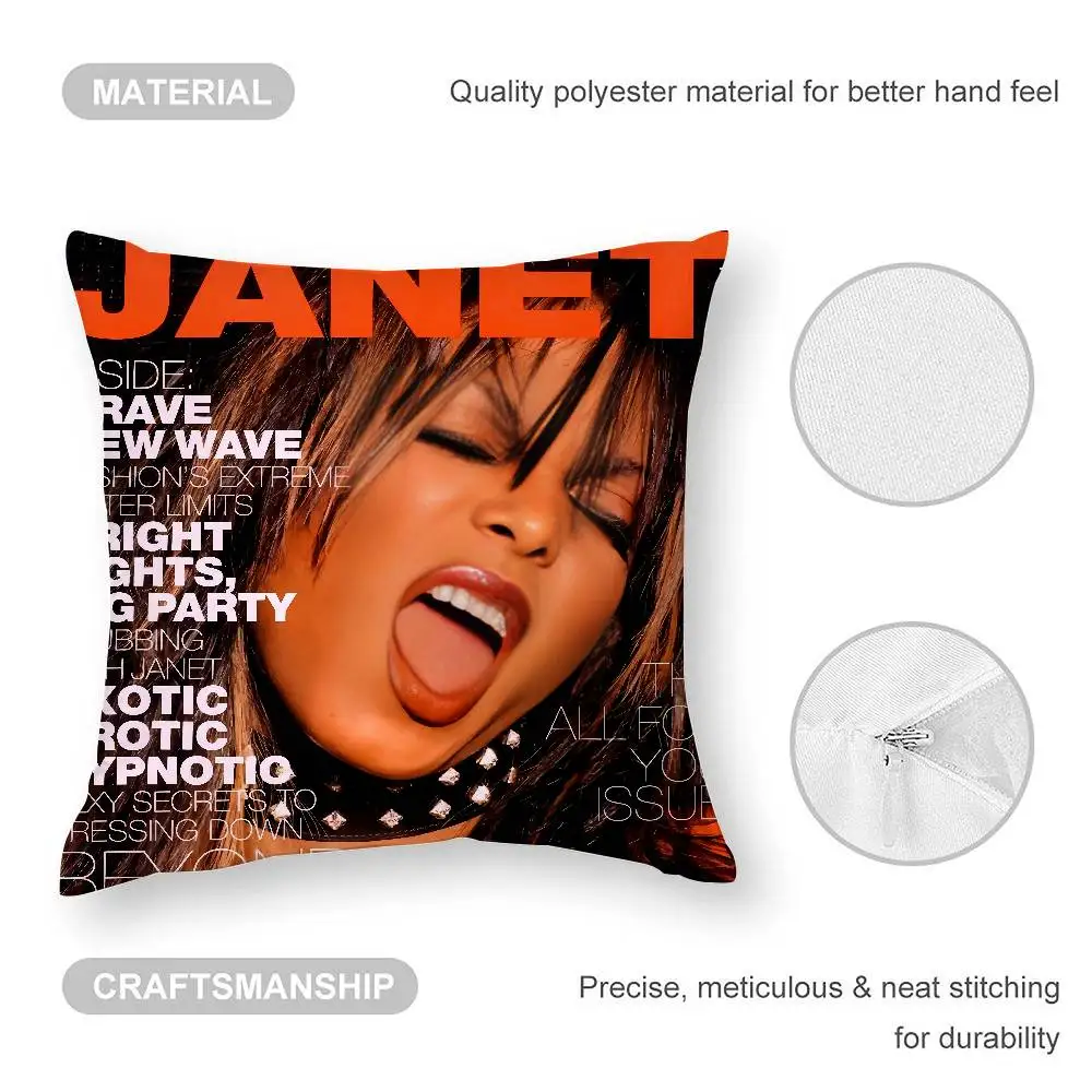 لطيف J-JanetS J-JacksonS كيس وسادة ثلاثية الأبعاد طباعة ألياف البوليستر 40*40 سنتيمتر أريكة المنزل رمي الديكور مهرجان هدية