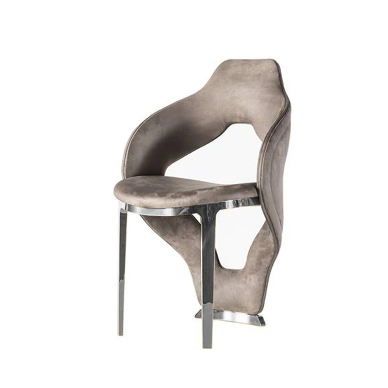 

Dining chair home luxury sense of high modern minimalist designer Italian luxury villa metal leisure reception chair