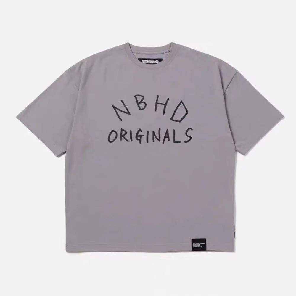 25SS NBHD Japanese Printed Letter Loose Short Sleeved Casual Versatile T-shirt for Men and Women — купить у AliExpress WW