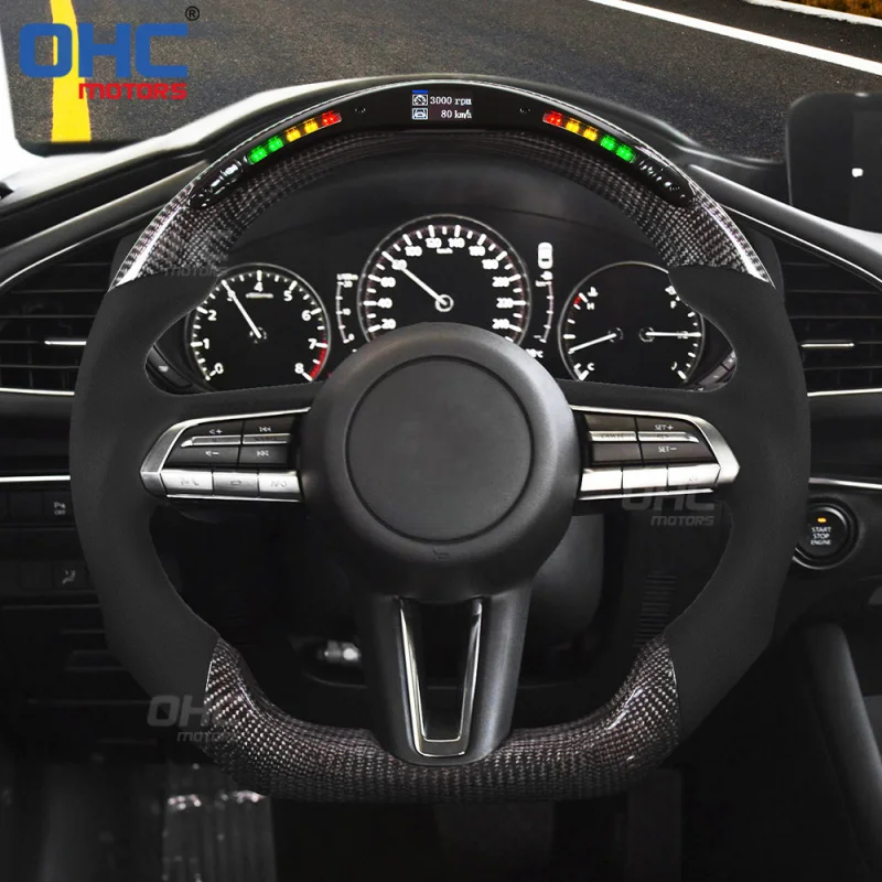 For 6 Ruiyi, intelligent LED multifunctional carbon fiber steering wheel with Alcantara suede