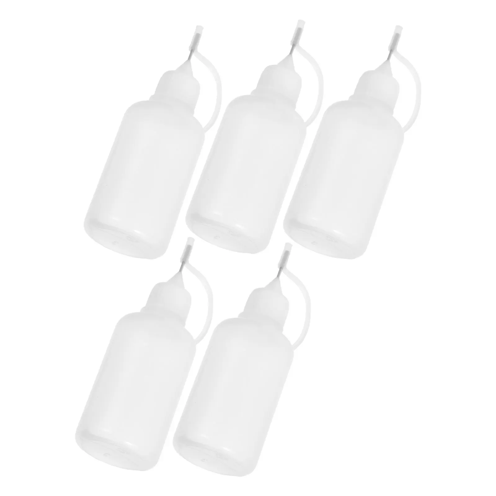 5Pcs 30Ml Plastic Needle Tip Squeeze Bottle Set Precision Glue Dispenser for Crafting Hinges Sewing Machines Lab Work Oil