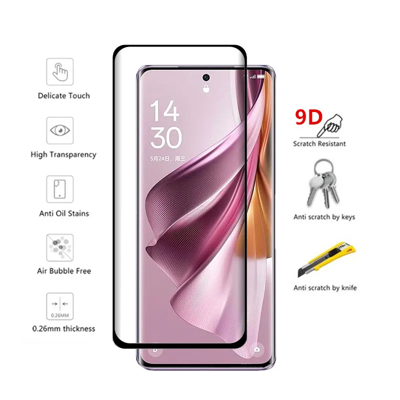 For OPPO Reno 10 Pro Tempered Glass Reno 10 Screen Glass 9D Front Film For OPPO Reno 10 Pro Reno 10 Soft Camera film