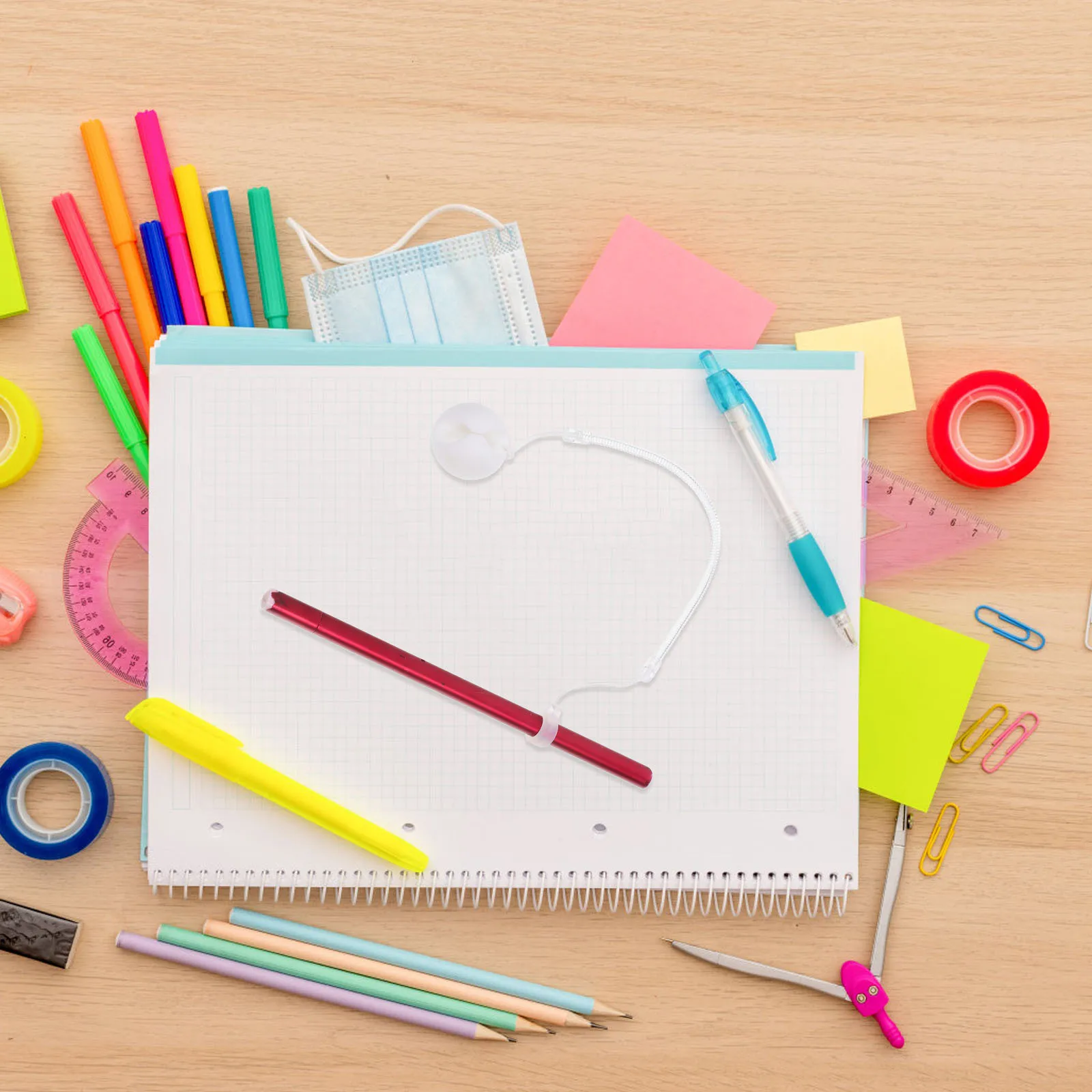 Base en Silicone à chaîne sécurisée de 25Cm, 2 pièces, support d'écriture Anti-chute, résistant au vol, attache de stylo, compteur d'école et de bureau
