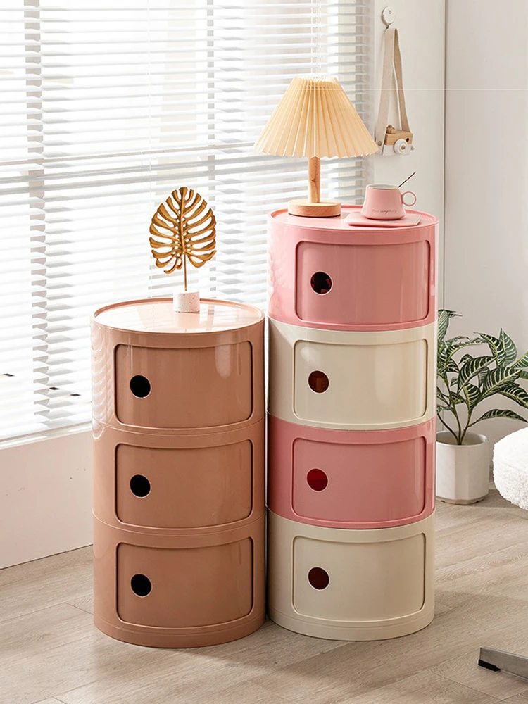 Modern Nightstands Minimalism Shelf Storage Round Bedside Table Creative Side Bed Tables Bedroom Accessories House Furniture