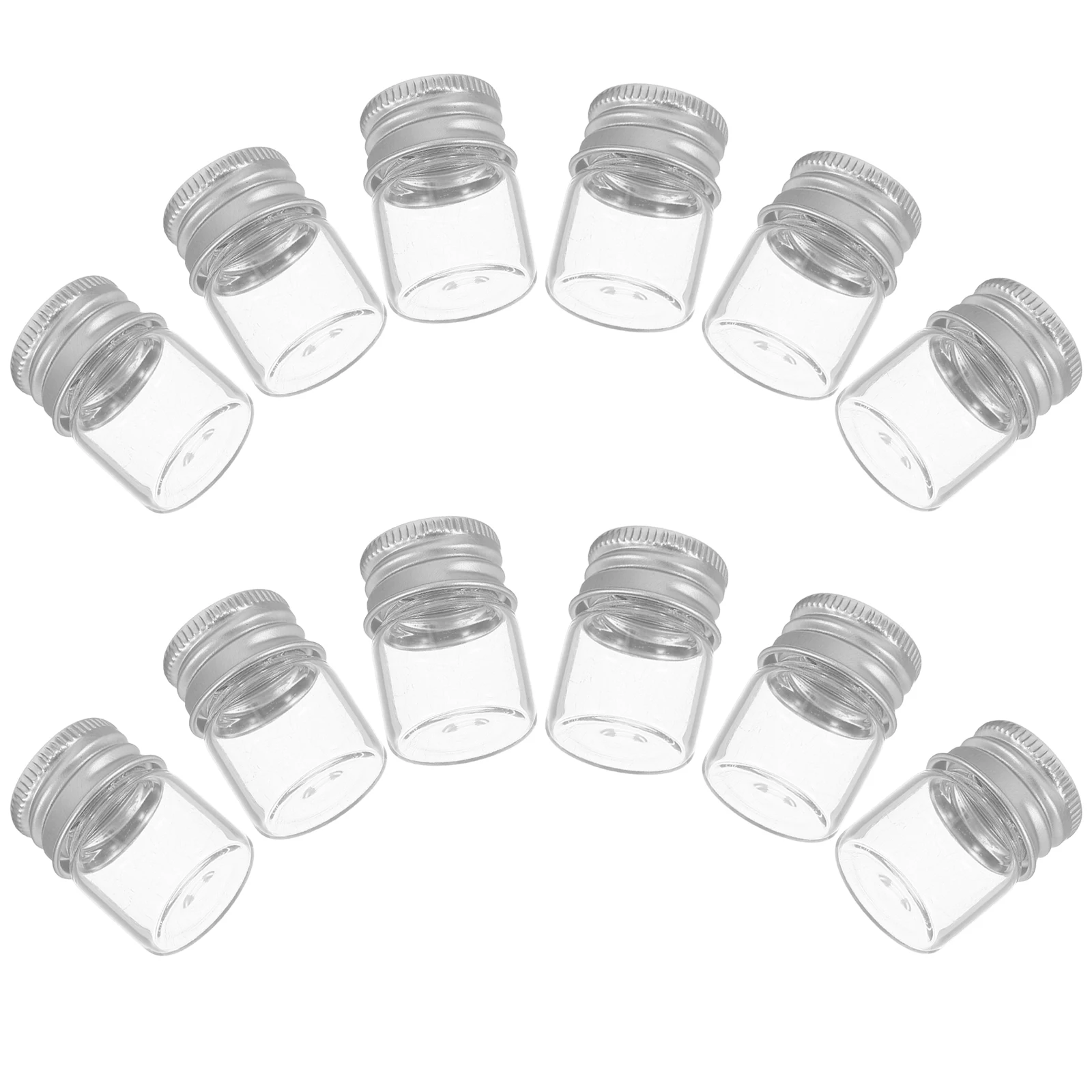 

12Pcs Transparent Glass Storage Container Sealed Cans for Tea Spice Candy High Transparency Aluminum Lid Glass Storage Tank
