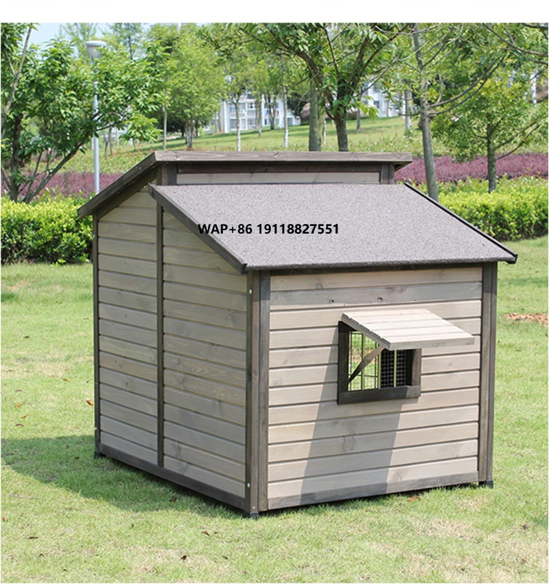 

Large Outdoor Dog Kennel & House Rain-Proof with Breathable Window with Steel Frame Door
