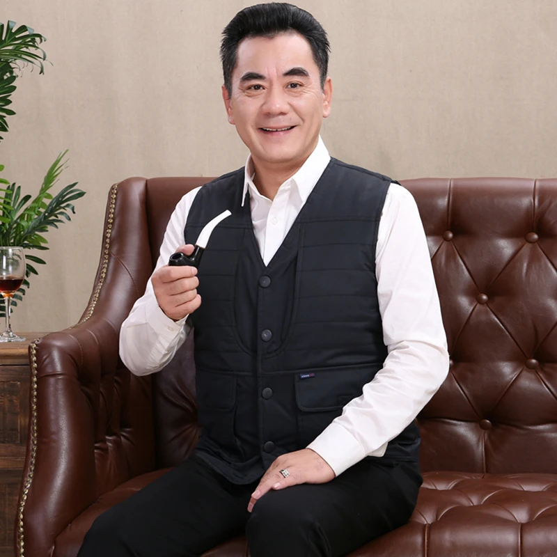 Men's Lightweight Fleece Vest V-Neck Thermal Lining Waistcoat Black-Navy/Olive L-4XL Sleeveless Outerwear Winter Autumn Attire