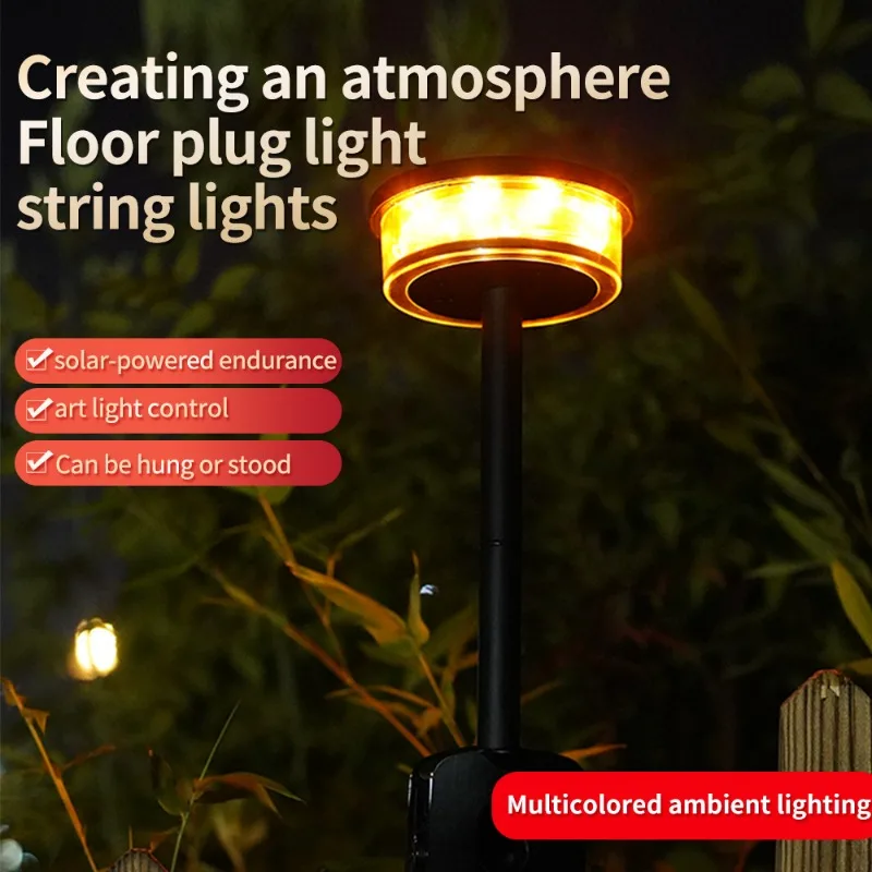 2Pcs Multifunctional Solar Camping Light Rechargeable Long Lasting Emergency Lamp Outdoor Tent Atmosphere Light