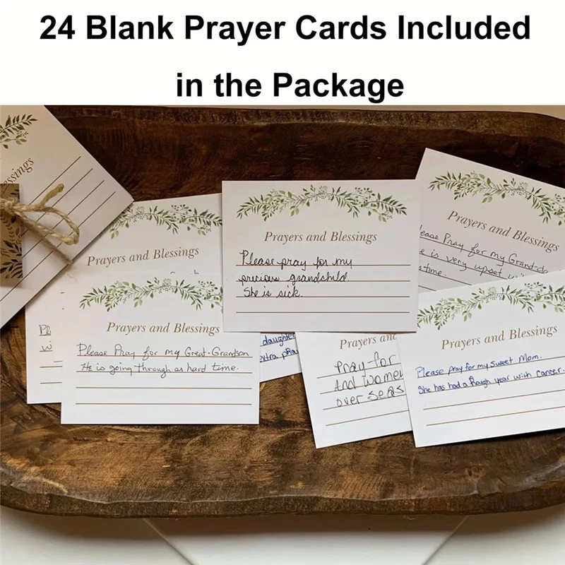 

【CLEARANCE】Prayer Bowl Wooden Prayer Bowls With Prayer Cards Heart Decor Bowl Withcross Christian Gift Religious Gift For Women