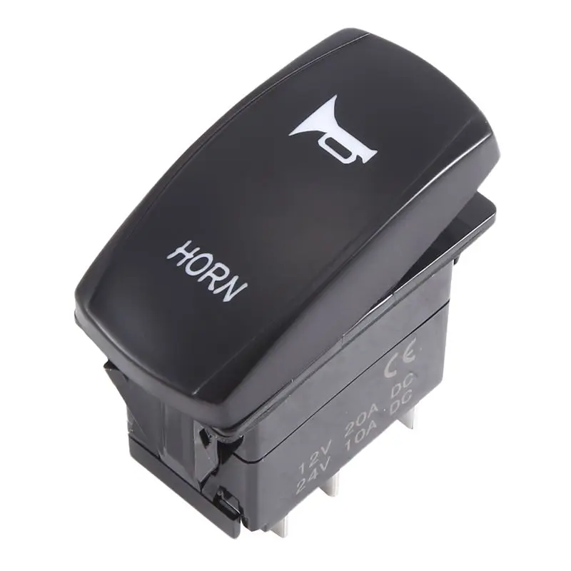 Momentary Car Boat Marine LED Light Horn Bell Laser Rocker Switch 12V 24V