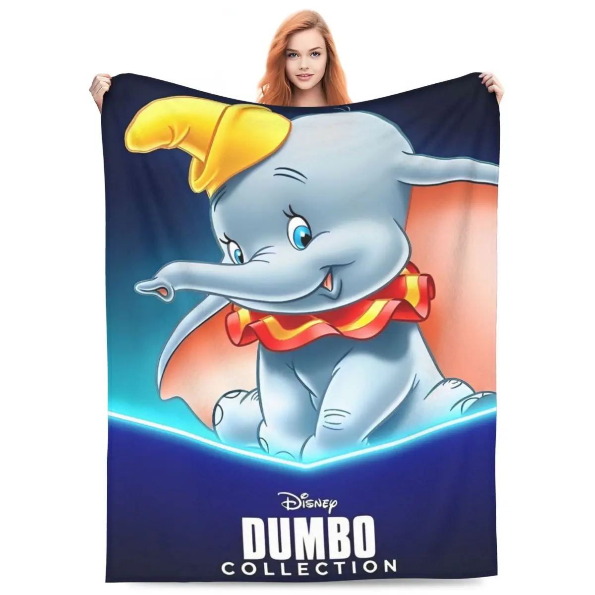 Cute Cartoon Dumbo Blankets Flannel Decoration Fantasy Drama Breathable Warm Throw Blanket for Sofa Travel Bedspreads