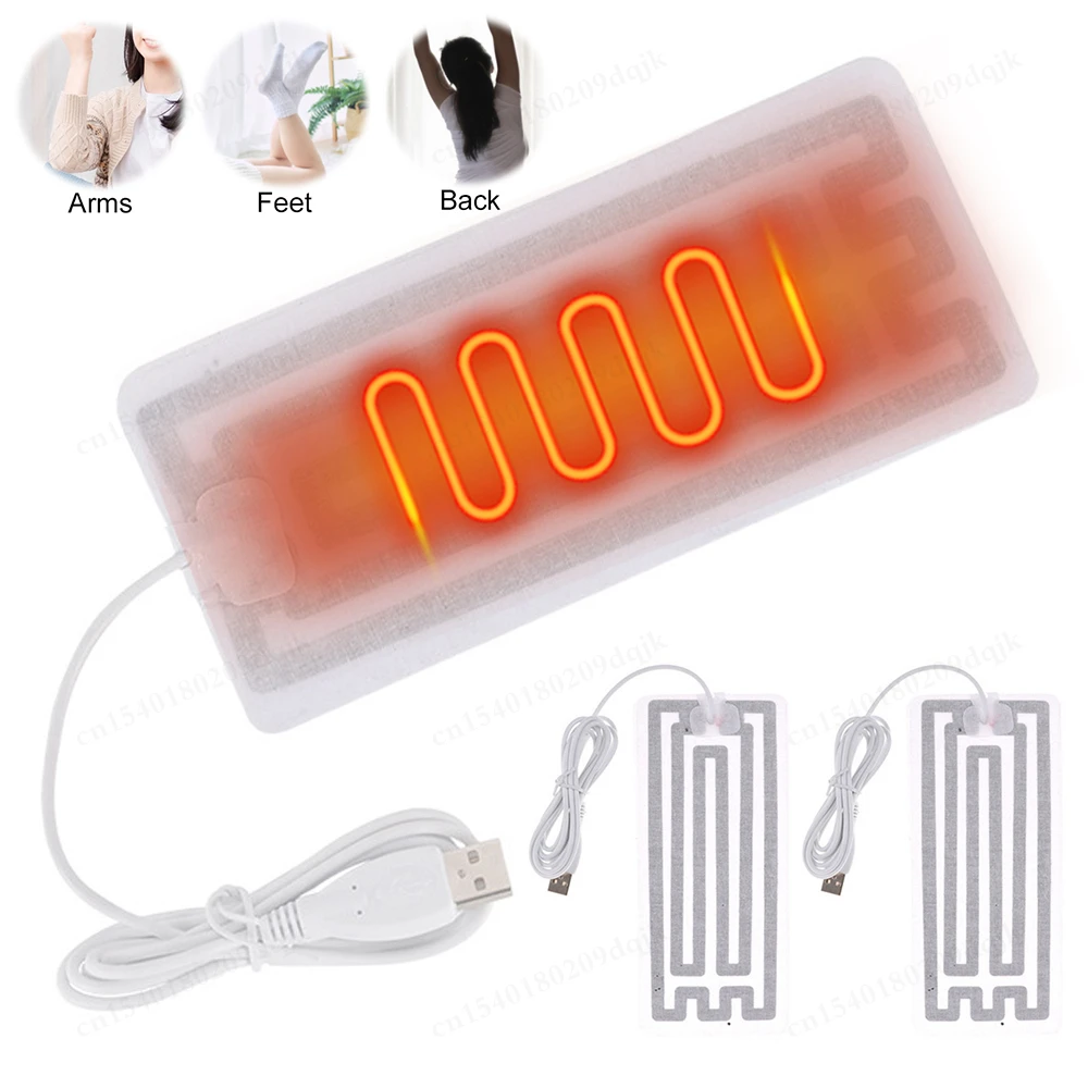 따뜻한 발 핸드 워머 전기 벨트용 전기 가열 패드, USB 가열 요소 필름 히터, USB 5V, 2 개