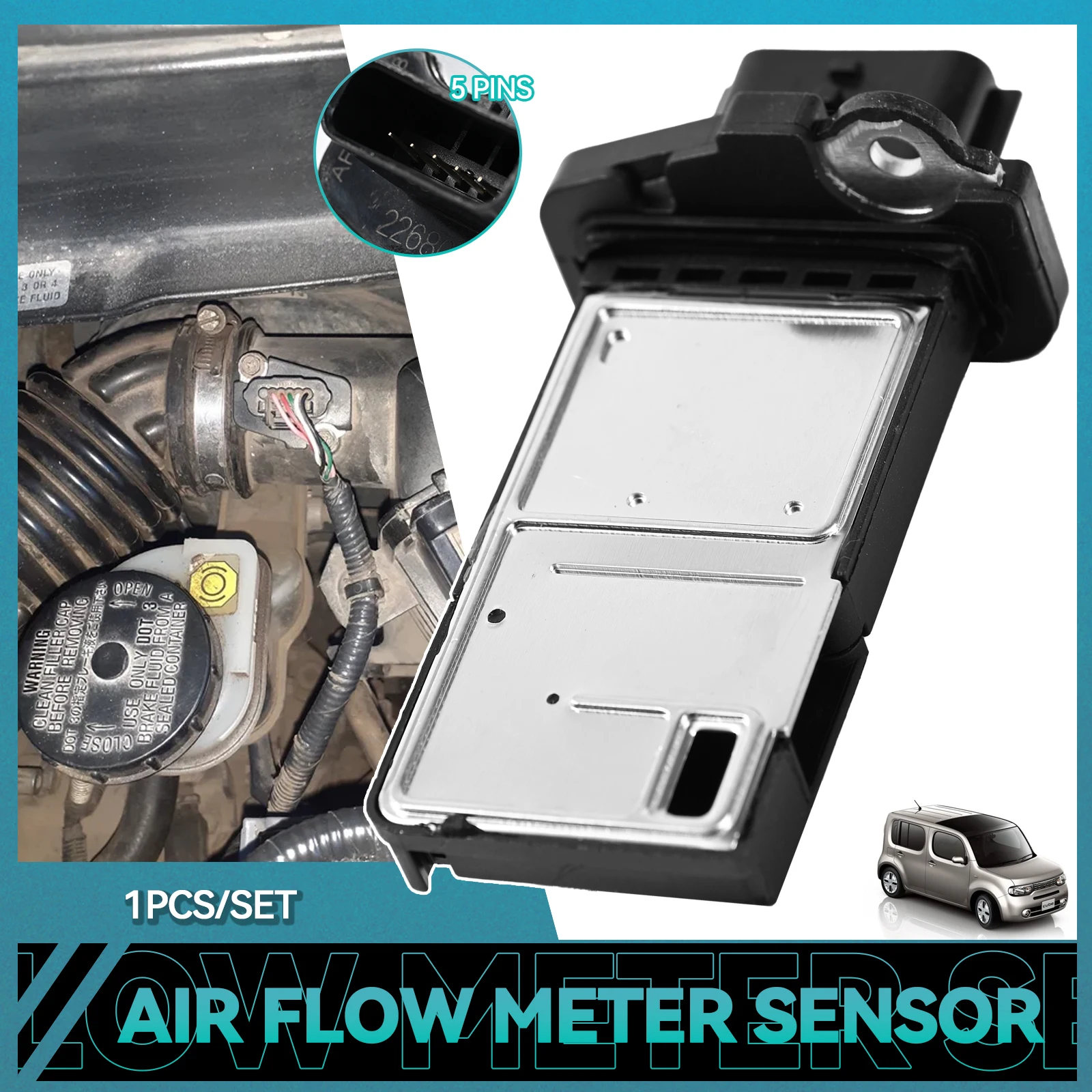 MAF Mass Air Flow Meter Sensor 22680-7S000 AFH70M-38 For Infiniti Nissan X-Trail 350Z NV200 22680-7S00A 22680-AW400 Auto Parts