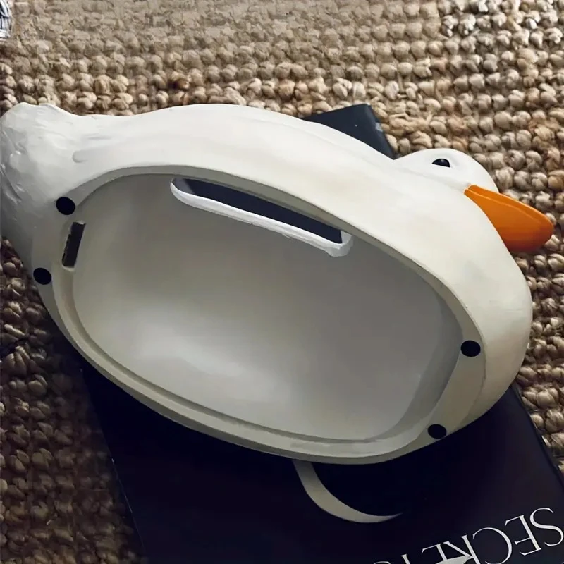 صندوق ورقي لطيف مع صندوق مناديل على شكل بطة كور، ديكور خزانة مشروبات لغرفة المعيشة متعدد الوظائف، زخرفة فاخرة خفيفة