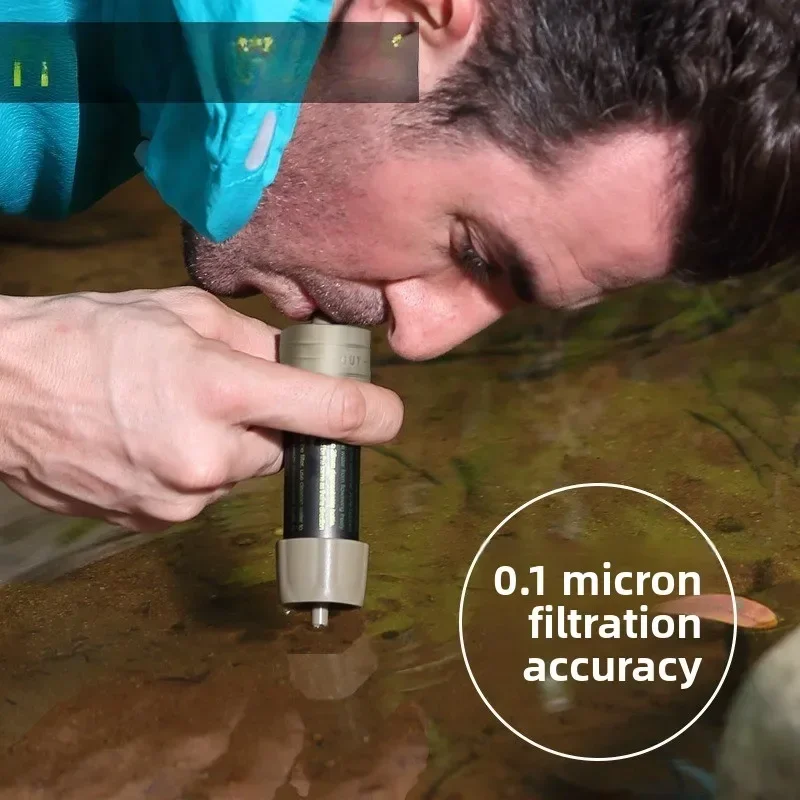 Individual soldier outdoor water purification, straw gravity water purification bag, portable filter