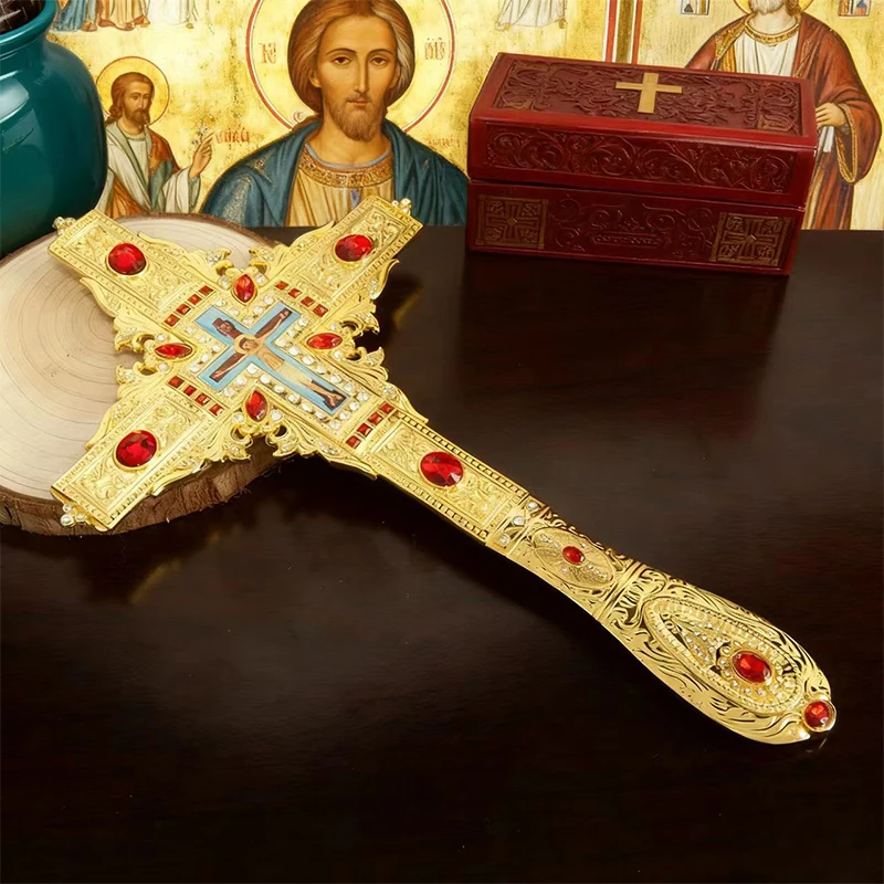 Retro-Stil Ostorthodoxes Kreuz Wanddekoration Geschnitztes Heiliges Kunstwerk für Gläubige Christen Zuhause Glaubensgebet Souvenir Geschenk – Detail 5