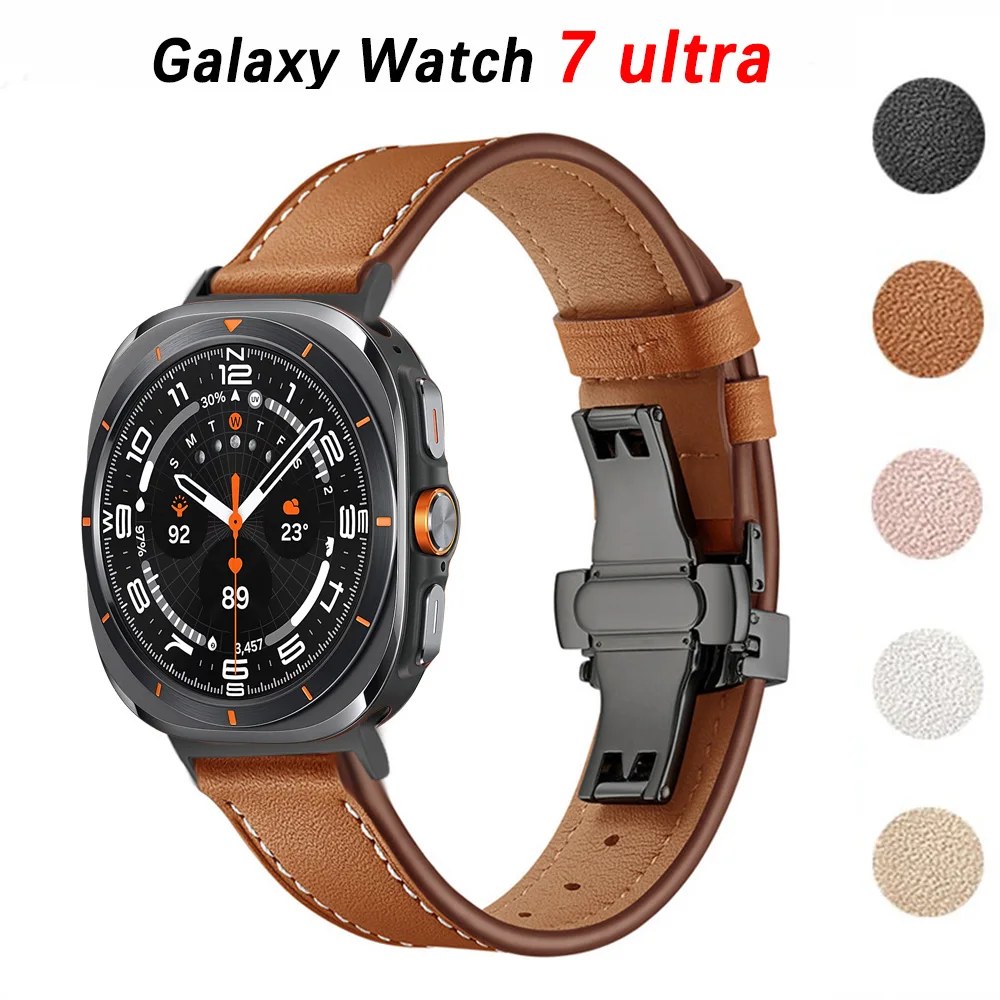 

Ремешок кожаный для Samsung Galaxy Watch 7 ultra 47 мм, Аксессуары для Samsung Galaxy Watch ultra, 47 мм