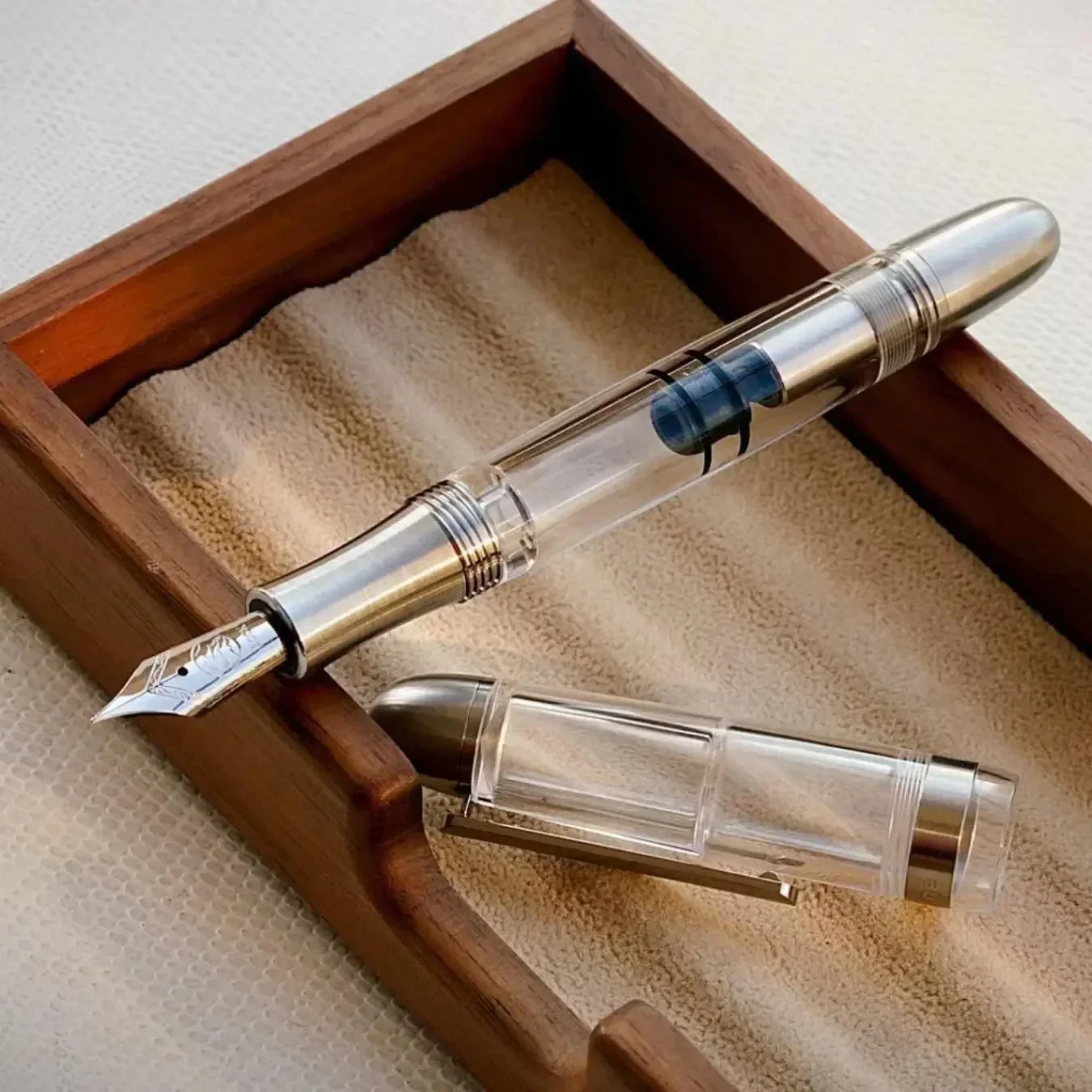 New Transparent Asvine V200 P36 Resin Fountain Pen Acrylic Bock Fine EF/F/M 0.38/0.5/0.7mm Nib Calligraphy Pen Office School Wri