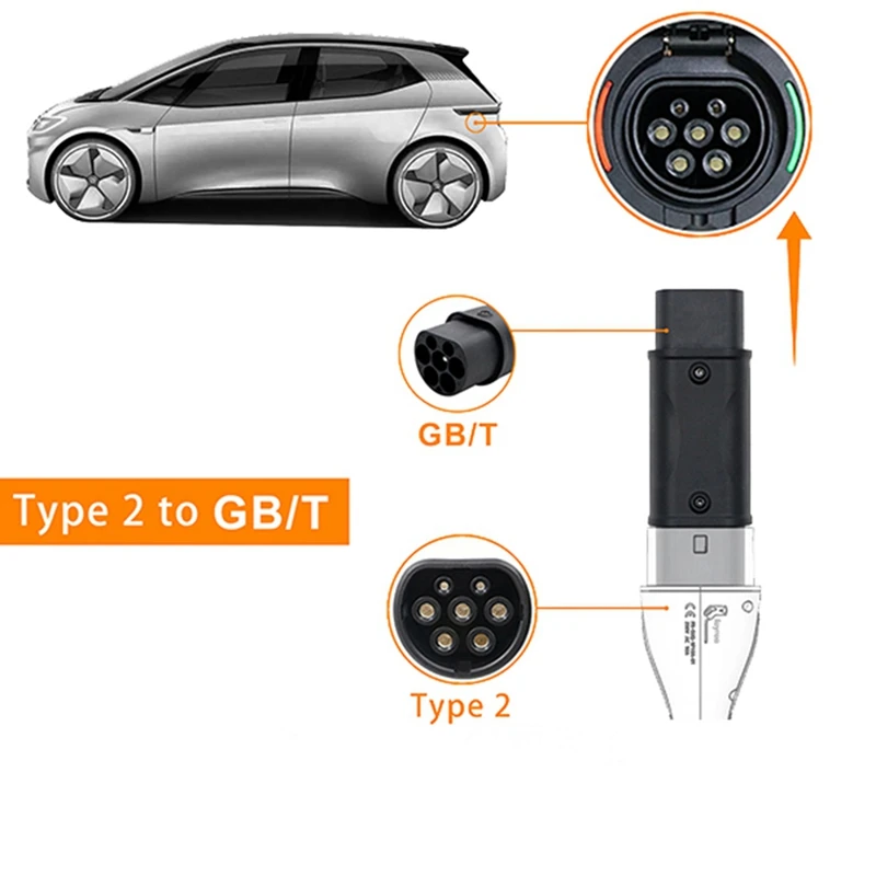 GBT To Type 2 EV Charger Adaptor IEC 62196 To GB China Standard EV Charger Converter Adapter 32A For EVSE