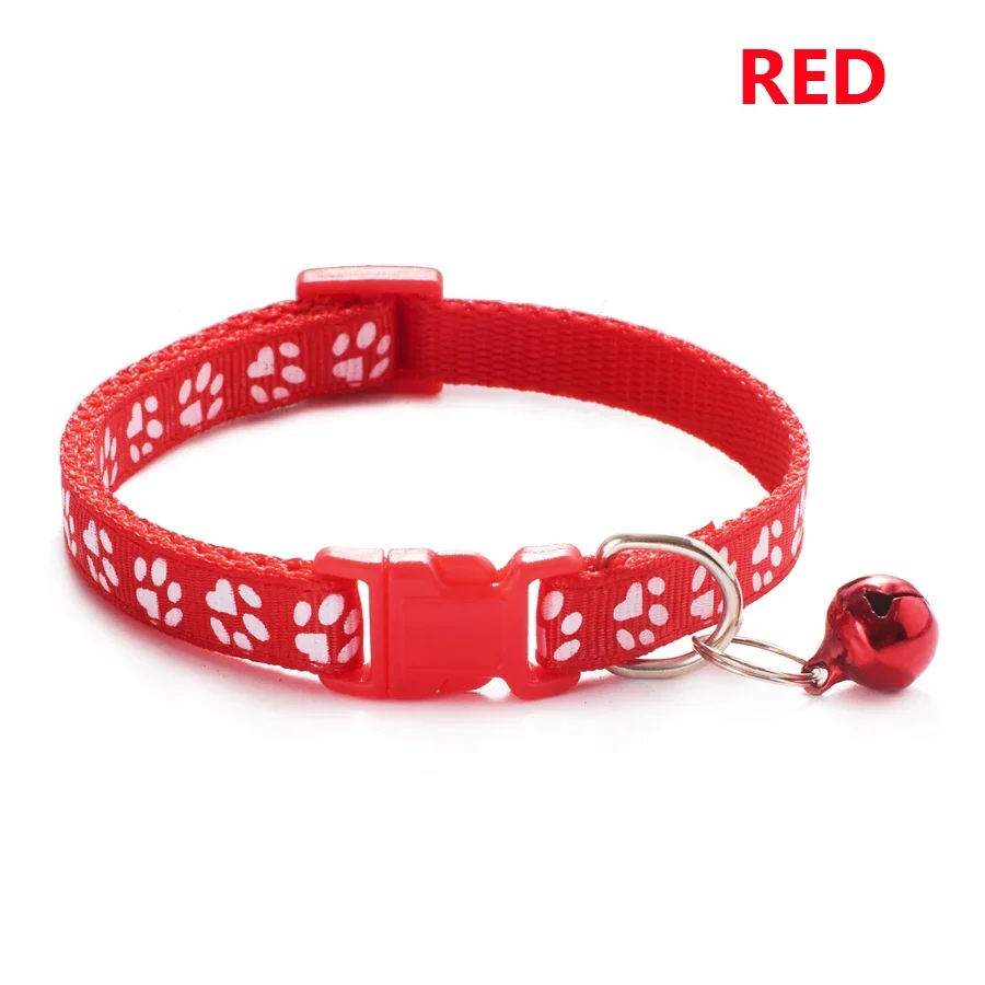 Verstellbares Fußabdruck-Halsband für Welpen, kleine Hunde, Kätzchen, Katzen mit Glocke, niedliches, weiches Halsband für den täglichen Gebrauch, 1/5 Stück – Detail 11