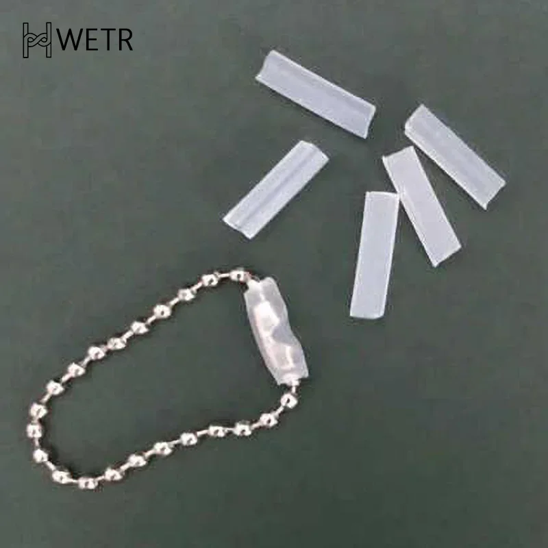 50Pcs Bead Chain Anti-lost Cover Pendant Acrylic Card Chain Falling Off Key Ring Protective Cover To Prevent Falling Bead Chain