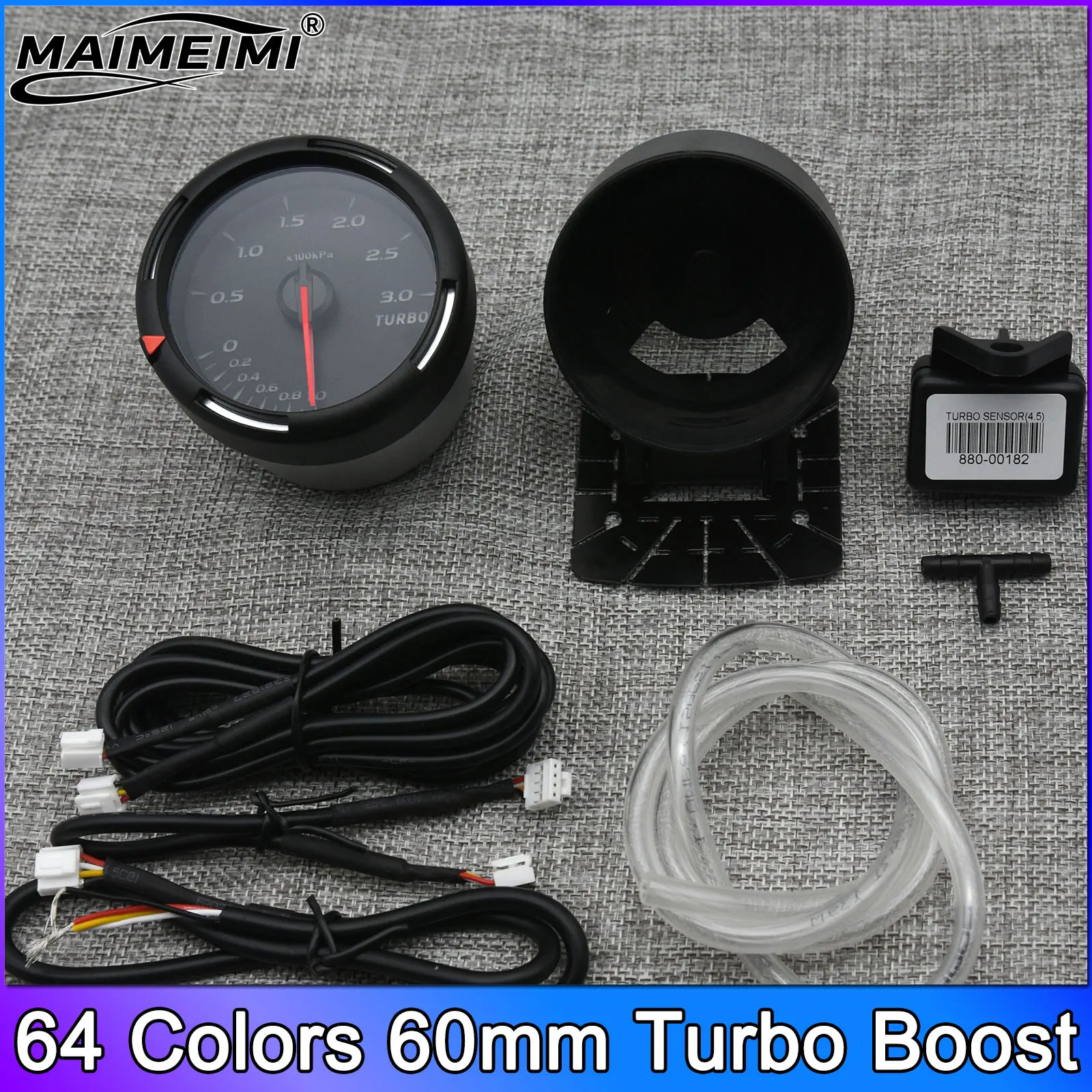 64 Colors 60mm Turbo Boost Pressure Gauge Car Tachometer Volt Water Temp Oil Temperature Oil Press Rpm Vacuum Auto Gauge Meter