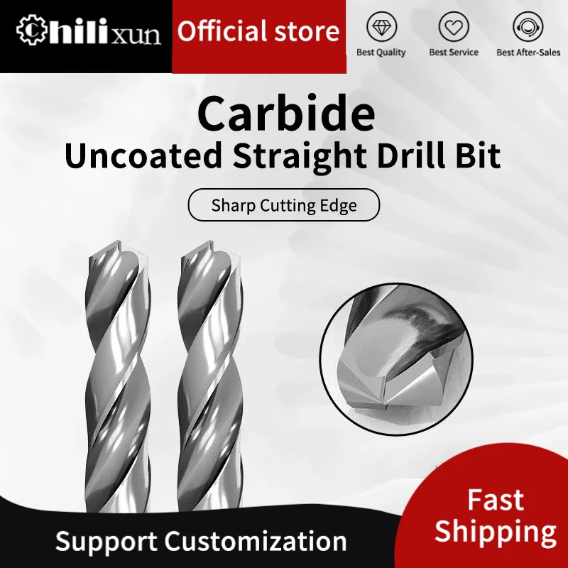HILIXUN Broca de torção com cabo reto HRC55 1-20mm CNC Brocas de alumínio sem revestimento de carboneto Brocas Para Metal Сврола По erotталлу