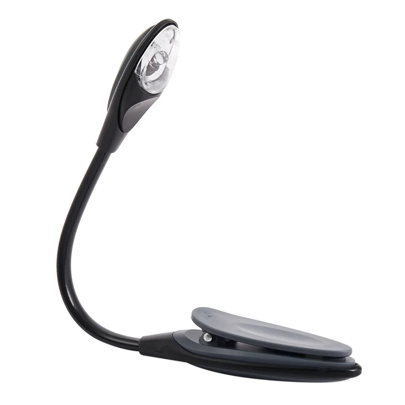 

ABSS-4X Mini Flexible Clip-On Bright Booklight LED Travel Book Reading Lamp White Light Book Holder Small Table Lamp Gray