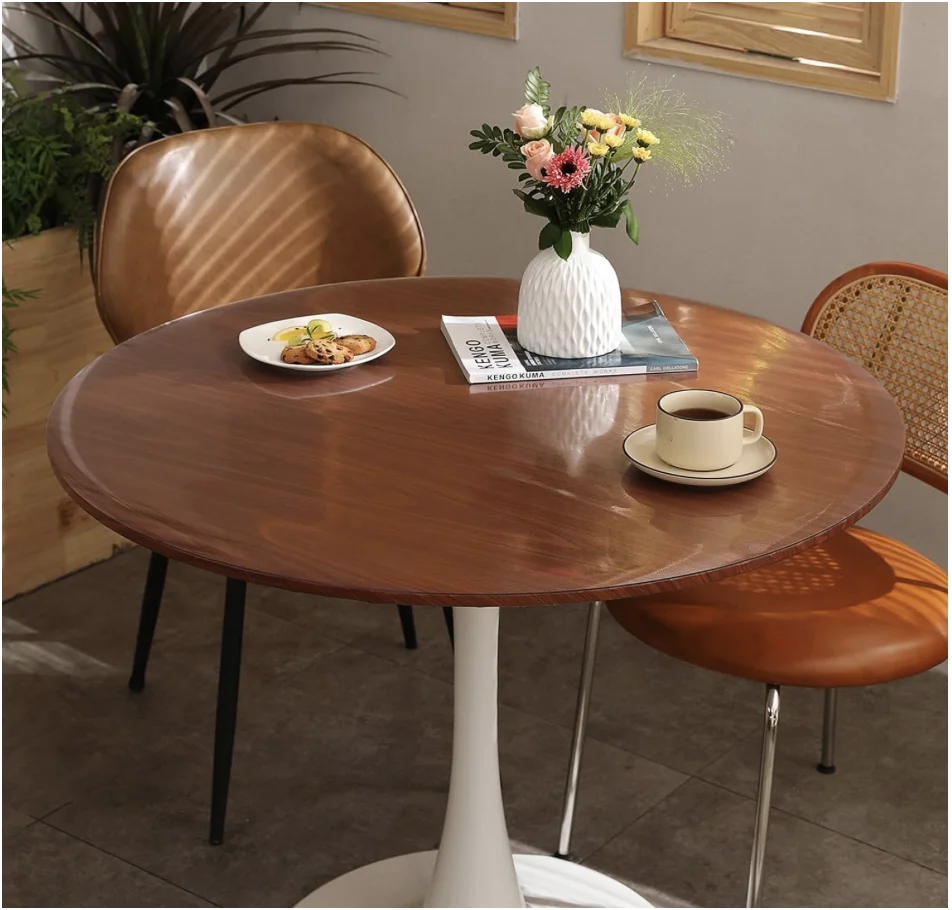 Round Tablecloth Transparent Soft Plastic PVC Waterproof Oilprpoof Living Room Dining Tables Kitchen Desk Protector Home Decor