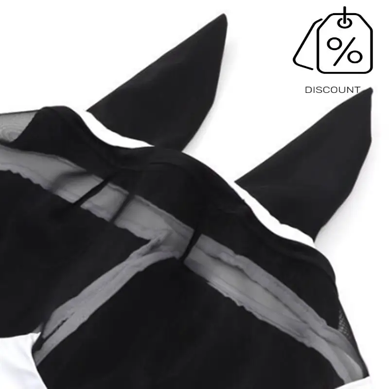 Maska na muchy z uszami, maska ​​konia przeciw komarom i owadom, maska ​​komfortowa Ma Chao, maska ​​​​głowy konia-B60B