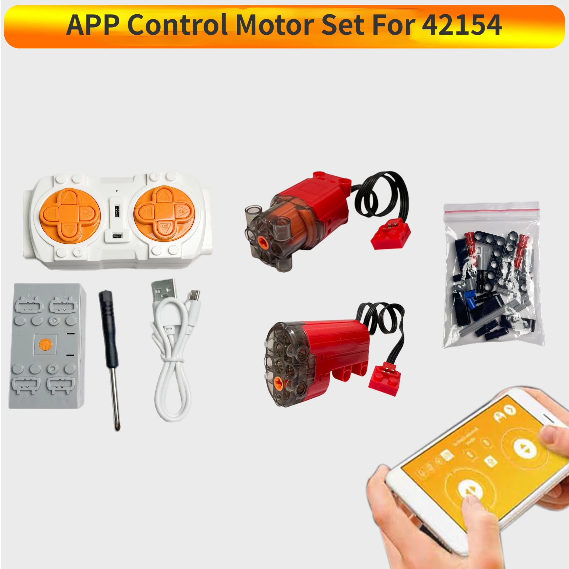 NO Car Bricks APP Control Motor Set for 42154 2022 Ford GT