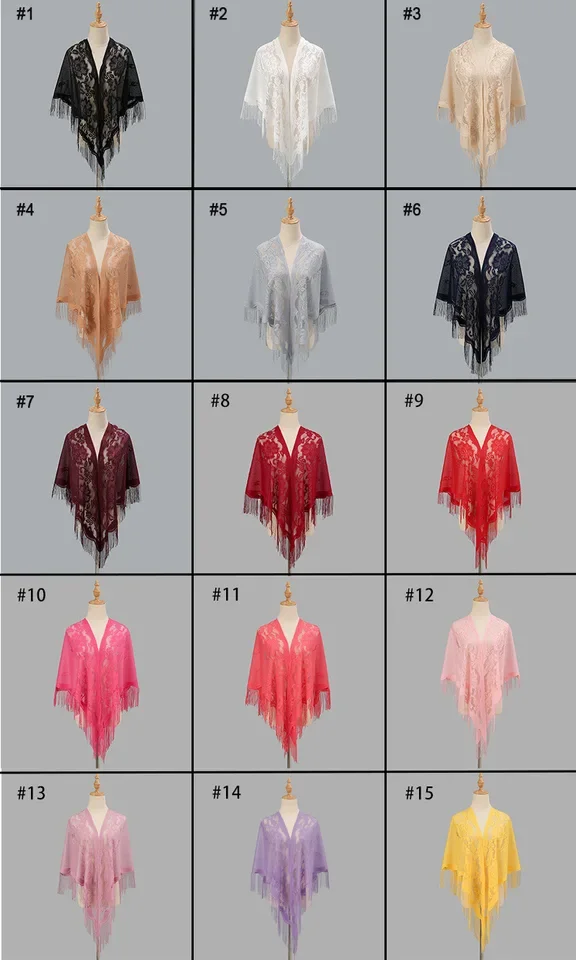 

180*75cm New Nylon Hollow Monochrome Breathable Fringe Shawl Scarf Women Fashion Wrap