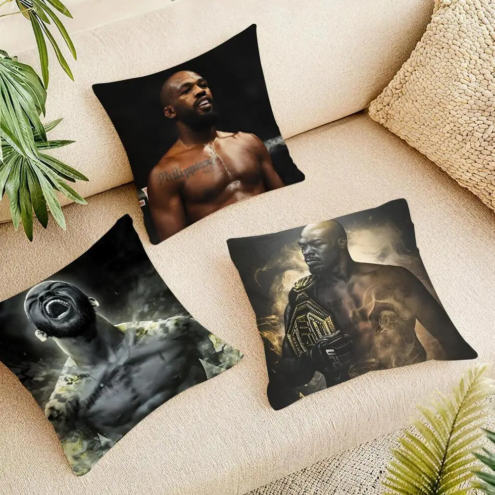 Elite Fighter Jon Jones Cushion Cover Short Plush Pillowcase, Washable Wrinkle Resistant Cover for Bedroom Gift