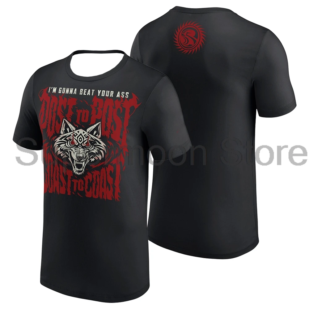 Men's Black Jacob Fatu I'm Gonna Beat Your Ass T-shirt Crewneck Short Sleeve Streetwear Tee Women Outdoor Sportwear Tops