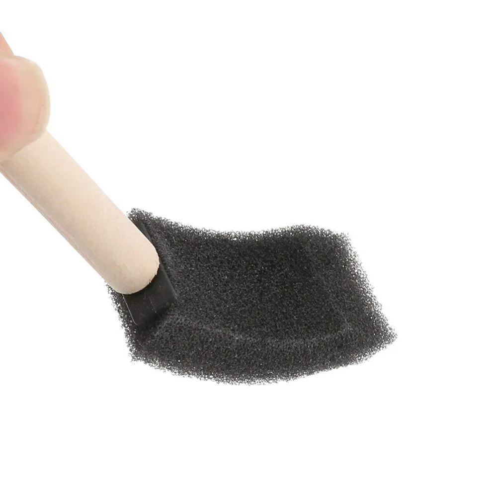10Pack Sponge Paint Brush Set 2 Inch Wood Handle Absorbent Polyurethane Beveled End for Painting Stains Varnishes Crafts Art