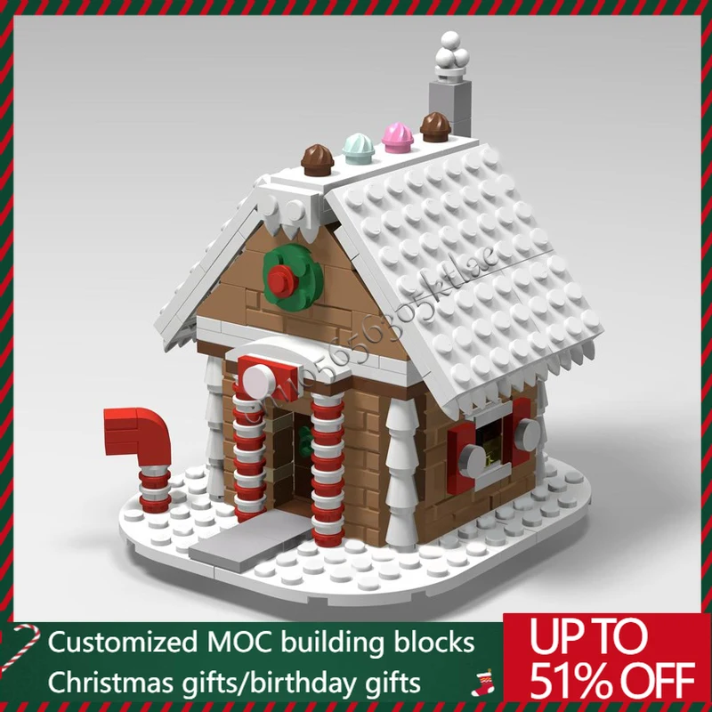 

New 249PCS MOC Christmas Series Mini Dessert Shop Model Building Blocks Bricks Creative Assembly Educational Toys Festival Gifts