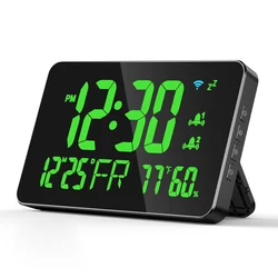 Tuya WiFi Desktop Clock Calendar Intelligent Thermometer Hygrometer with Digital LED Display Support WIFI Auto-Calibration