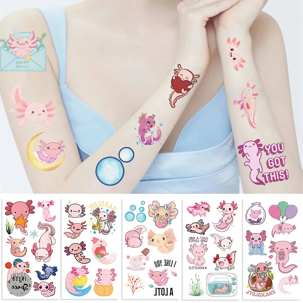 

Waterproof Pink Salamander Face Stickers Silly Funny for Festival Party Favor Gift High Quality Non Toxic