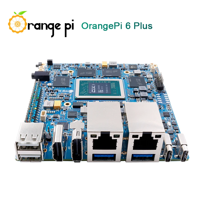 Orange Pi 6 Plus 16G + مبرد DDR5 CIX SoC Mini PC M2 NVME SSD 45TOPS NPU لوحة واحدة للكمبيوتر تشغيل Linux/Android/Windows/ROS2 OS