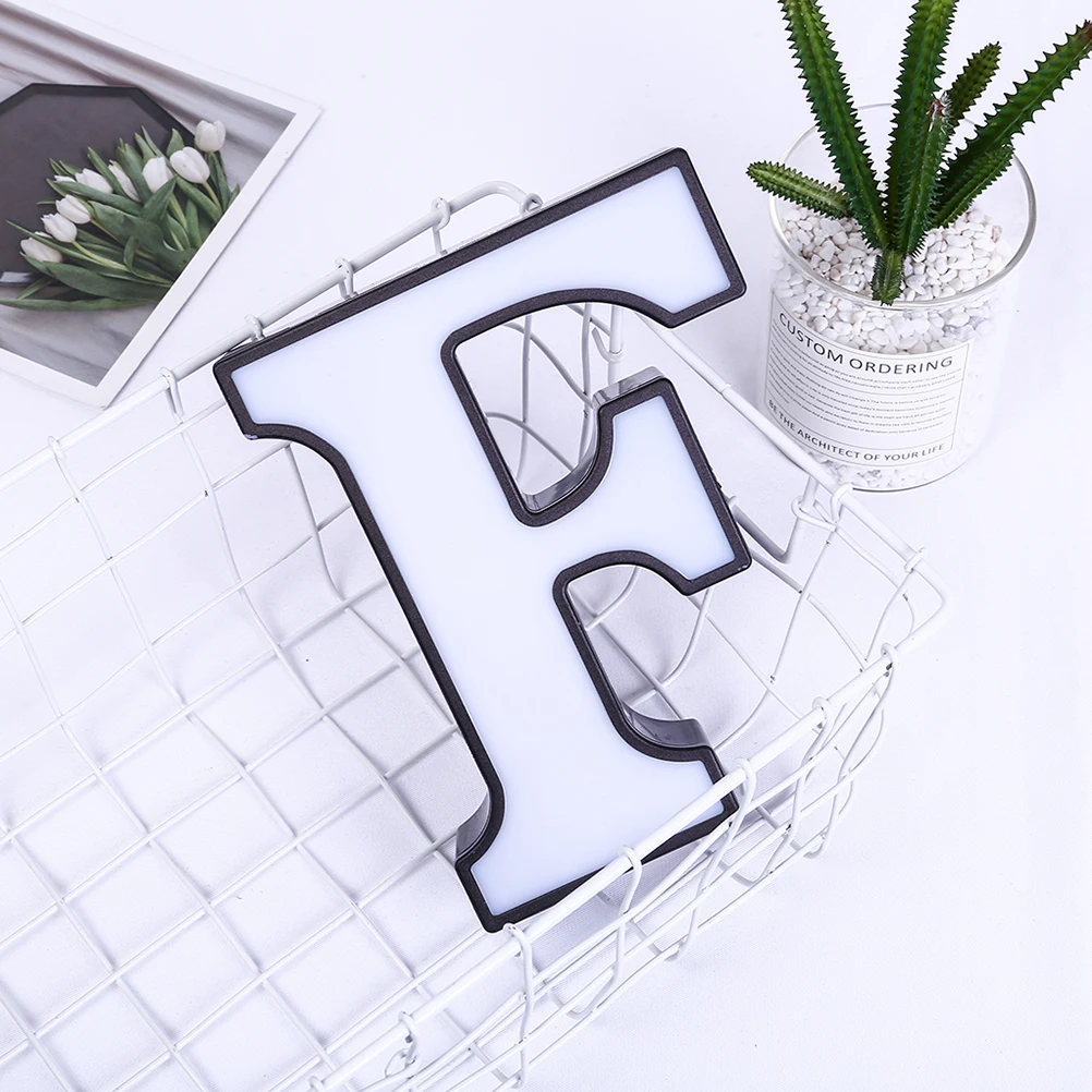 

LED Letter Light Alphabet F White No Romantic Neon Sign Wedding Party Bedroom Wall Hanging Decoration Alphabet F Lamp