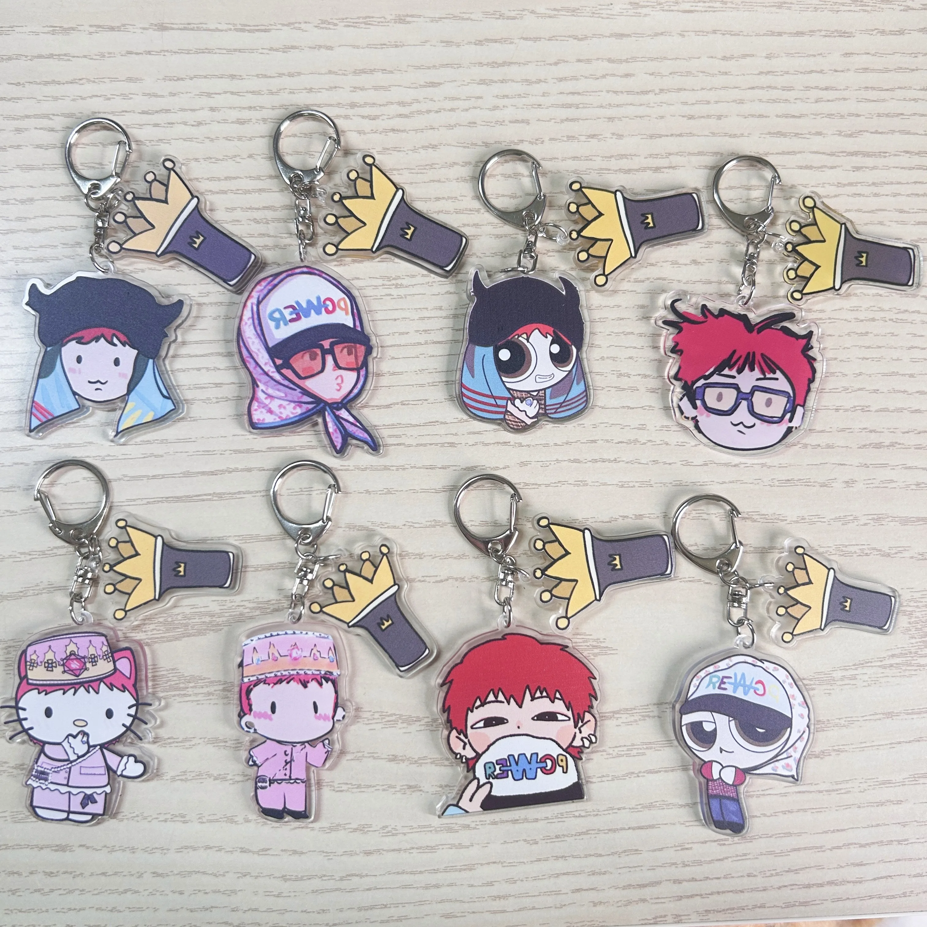 KPOP BIGBANG G-DRAGON POWER HD Printing Keychain INS Style Acrylic Keyring Pendant Cartoon Figure Backpack Accessories Fans Gift