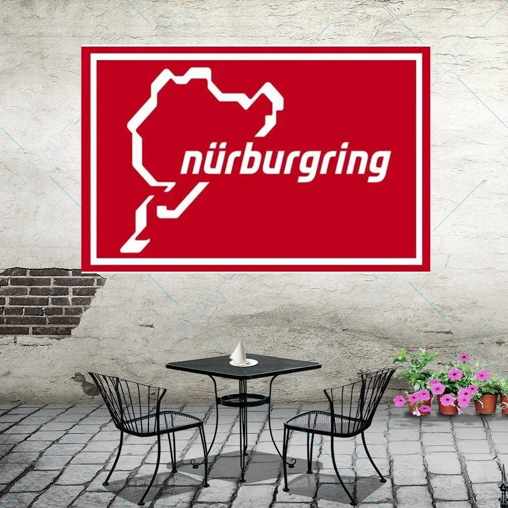 CUSTOM Nurburgrings FLAG WITH RED 90x150cm for PARTY Decoration CLUB BANNER