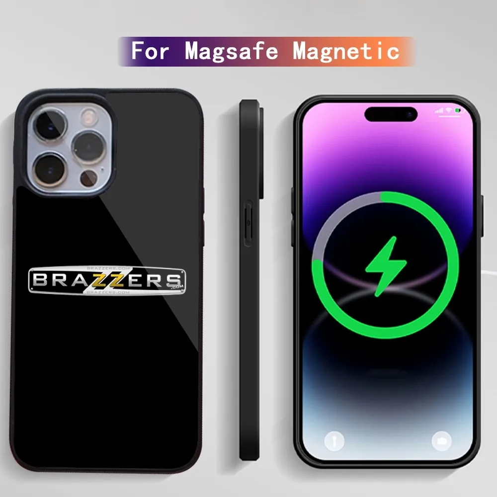 Sexy B-Brazzers Phone Case For iPhone 15 14 13 12 11 Plus Pro Max Magsafe Magnetic Wireless Charging