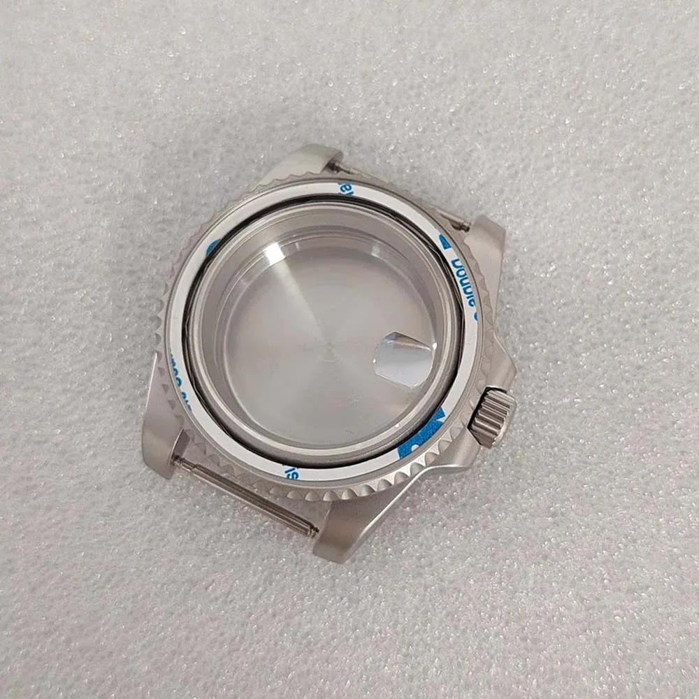 40mm Fosted Watch Case Sapphire Glass Stainless Steel Shell Magnifier/Flat Mirror Silver Case for NH35 NH36 Movement