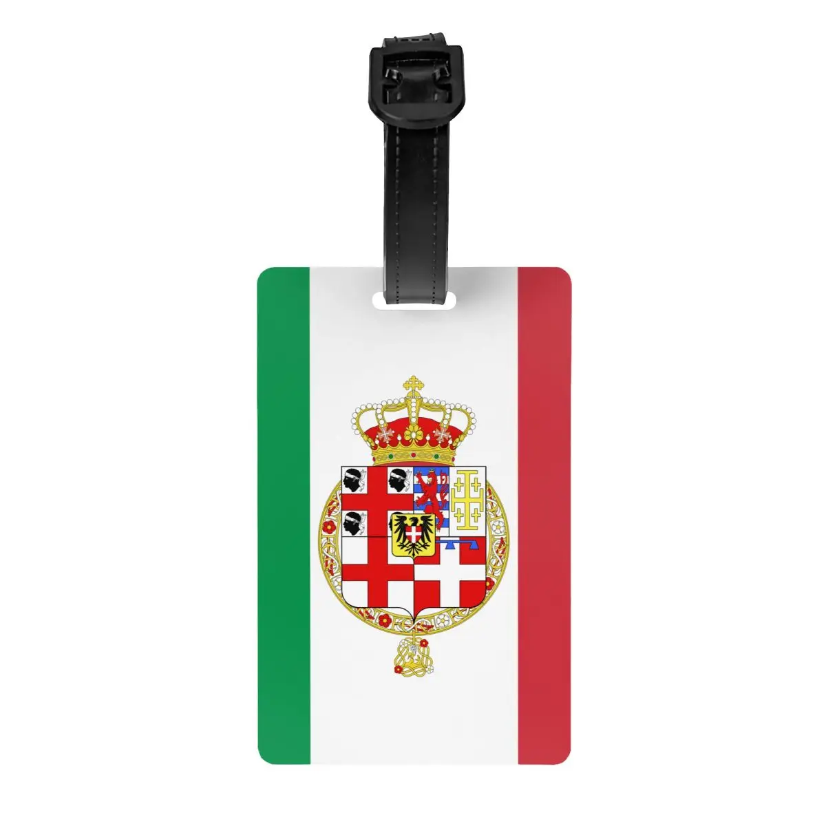 Custom Coat Of Arms Of Kingdom Of Sardinia Flag Luggage Tag Travel Bag Suitcase Privacy Cover ID Label