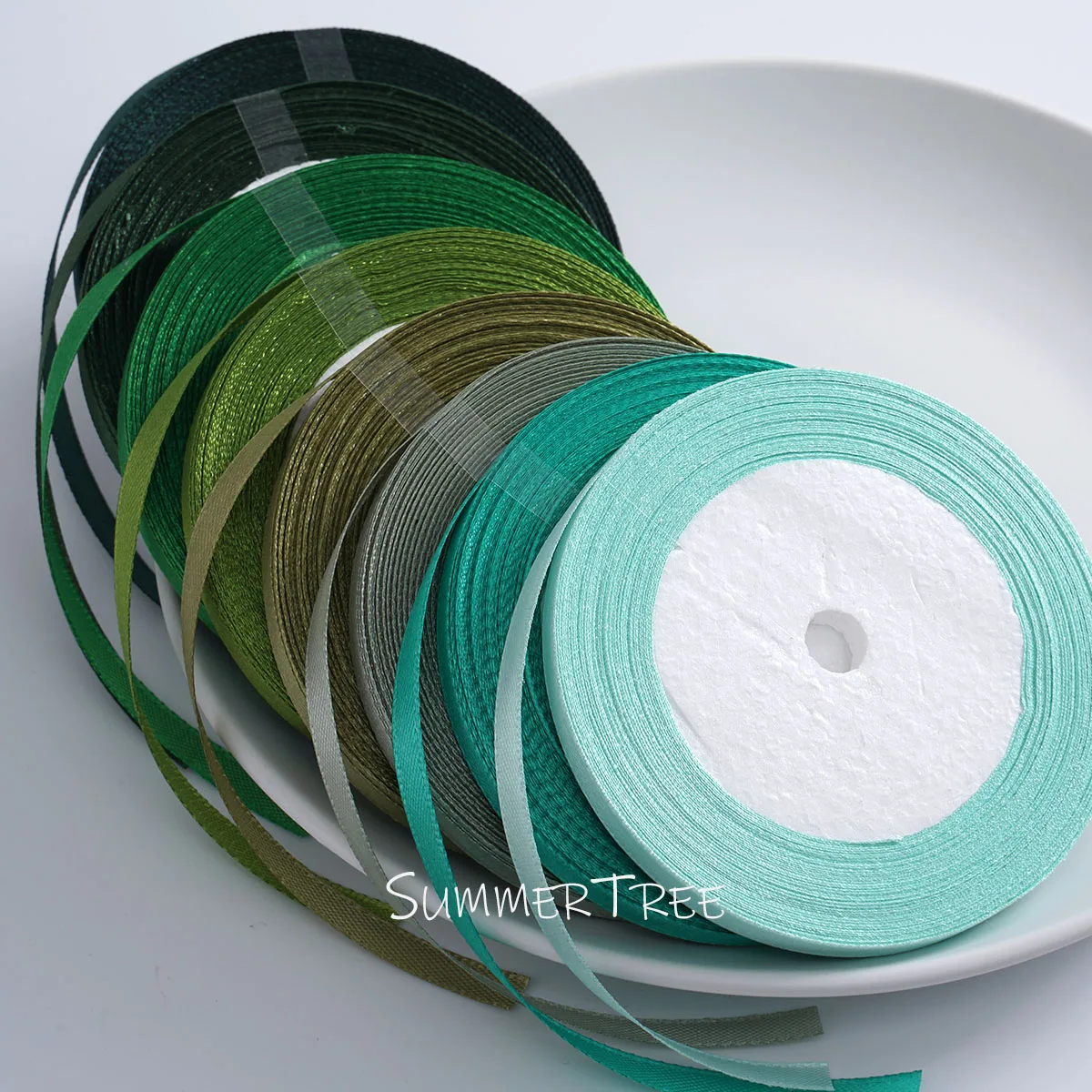 Satinband 6mm 22,8 Meter 1/4 Zoll 25 Yards Geschenkverpackung Schleifen Bastelmaterial Hochzeit Party Heim Weihnachtsdekoration – Detail 7