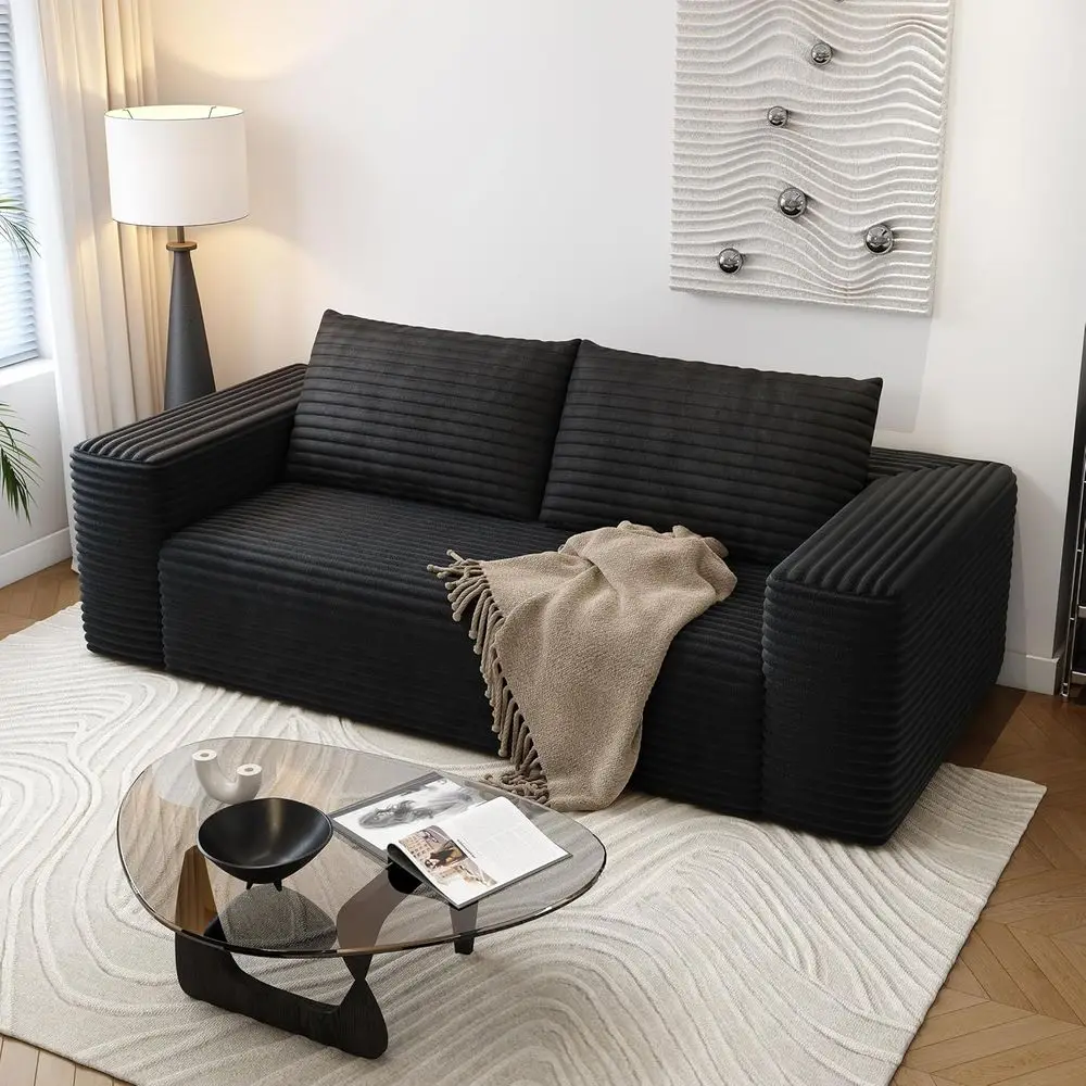 

71 Deep Seat Memory Foam Loveseat Sofa, Comfortable Cloud Couch for Small Spaces, No Assembly Needed